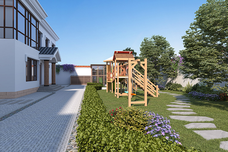 嘉怡别墅庭院设计(图1)